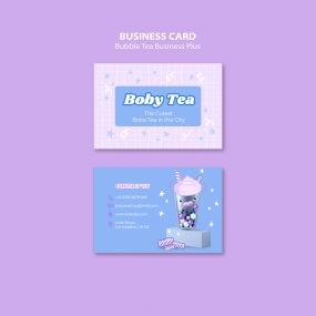 饮料饮品店铺名片PSD模板